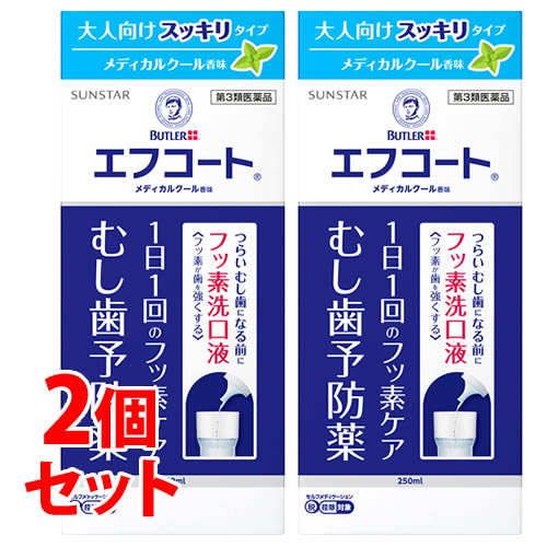 《セット販売》　サンスター　エフコート　むし歯予防薬　メディカルクール香味　(250mL)×2個セット　洗口液