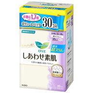 花王 ロリエ しあわせ素肌 ボリュームパック 通気超スリム 特に多い昼用 25cm 羽つき (30個) 生理用ナプ…