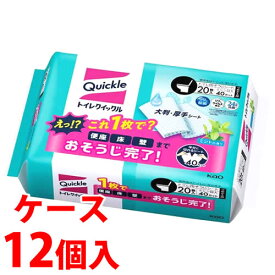 【特売】　《ケース》　花王 トイレクイックル ジャンボ花王 トイレクイックル ジャンボパック つめかえ用 (20枚)×12個 詰め替え用 ミントの香り トイレ用そうじシート　(4901301308566)