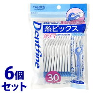 《セット販売》　クリエイト デントファイン 糸ピックス Y字型 (30本)×6個セット デンタルフロス 歯間清…
