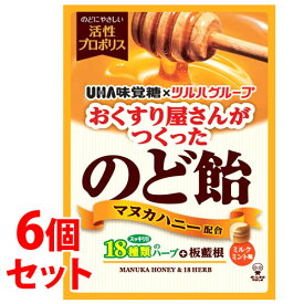 《セット販売》　※ツルハグループ限定※　UHA味覚糖 おくすり屋さんがつくったのど飴 ミルクミント味 (70g)×6個セット のどあめ キャンディ　※軽減税率対象商品