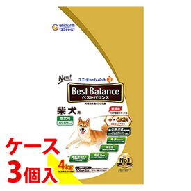 《ケース》　ユニチャーム ベストバランス カリカリ仕立て 柴犬用 成犬用 (4kg)×3個 ドッグフード　【送料無料】　【smtb-s】