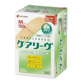 ニチバン ケアリーヴ 素肌タイプ Mサイズ CL100M (100枚) 絆創膏