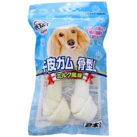 ペットアイ 牛皮ガム 骨型L ミルク風味 (2本) 犬用 ドッグフード