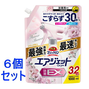 《セット販売》 花王 バスマジックリン エアジェット 除菌EX フラワーシャワーの香り つめかえ用 (1000ml)×6個セット【送料無料】