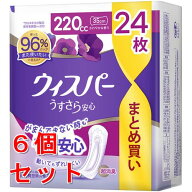 《セット販売》　P&G ウィスパー うすさら安心 特に多い時も1枚で安心 220cc さわやかな香り (24枚)×6個…