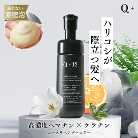 Q+ ( クオリタス ) ムース リペア ブースター ヘマチン 高濃度 トリートメント 高濃度ヘマチン 泡 ヘアトリートメント 美容液 髪 ボリュームアップ 美髪 ダメージ補修美容 120ml