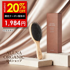 20%OFFクーポン有！ヘアブラシ ブラシ オルナ オーガニック くし 豚毛 パドル 艶 シルク 髪 静電気 切れ毛 枝毛 防止 頭皮 マッサージ 櫛 ボックス 箱 付き プレゼント ALLNA ORGANIC