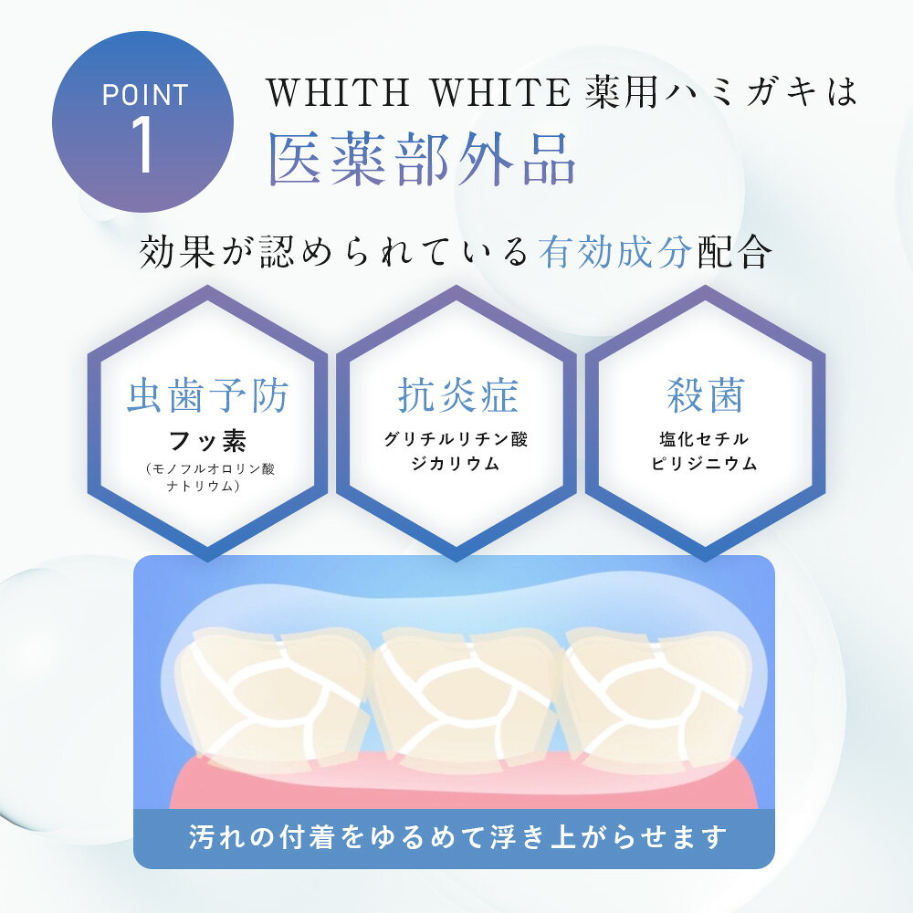 【20日 20時〜】30%OFFクーポン有!選べる 歯みがき粉 120g 歯磨き ジェル 100g フィス ホワイト 医薬部外品 薬用 歯磨き粉【 歯周病 ケア 口臭防止 フッ素 キシリトール ホワイトニング 】歯を白く はみがき粉 日本製 WHITH WHITE - メイン画像 11