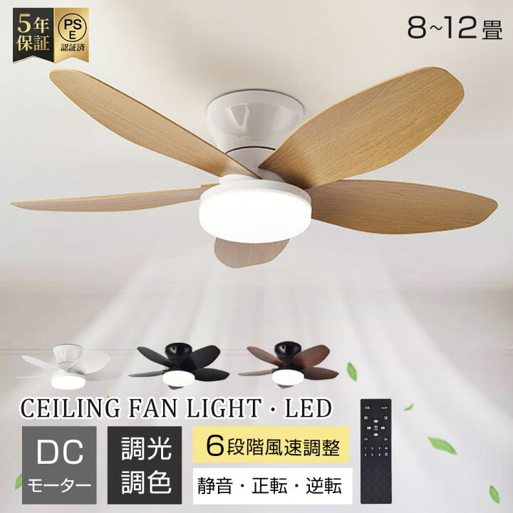 楽天市場】【楽天1位☆5年保証】シーリングファンライト LED 薄型 軽量 
