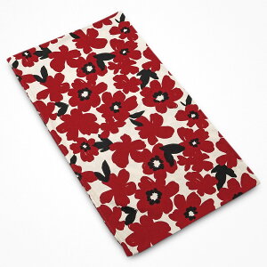 長座布団カバー 約68×120cm 大判 東北判 アメリ レッド 綿100% 花柄 フラワー柄 植物柄 ボタニカル 北欧 かわいい おしゃれ ざぶとん ザブトン 座ぶとん
