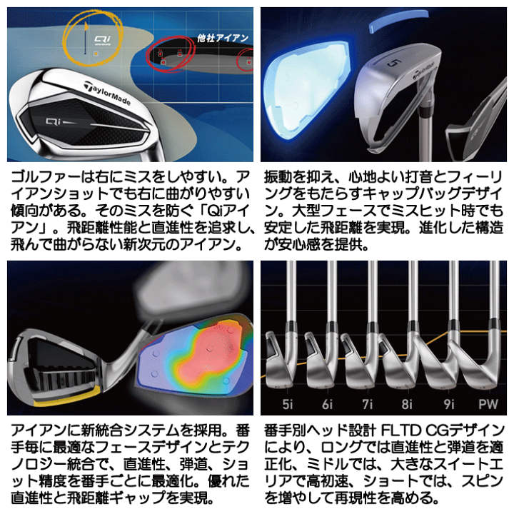 楽天市場】テーラーメイド Ｑｉ アイアン ５本セット （#6/#7/#8/#9/PW