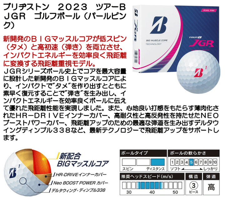 楽天市場】ブリヂストン 2023 ツアーB JGR ゴルフボール