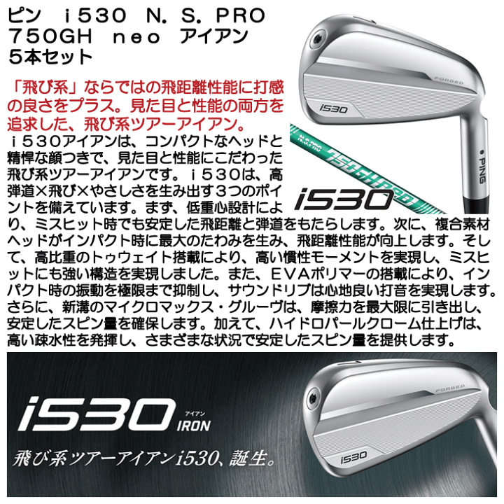 楽天市場】ピン i530 アイアン 5本セット（#6/#7/#8/#9/PW） N.S.PRO