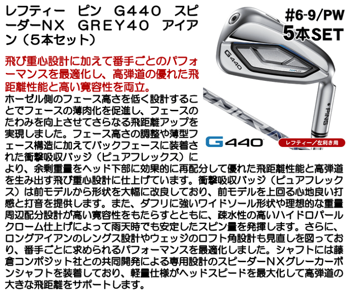 楽天市場】レフティ PING ピン G440 アイアン 5本セット （#6/#7/#8/#9