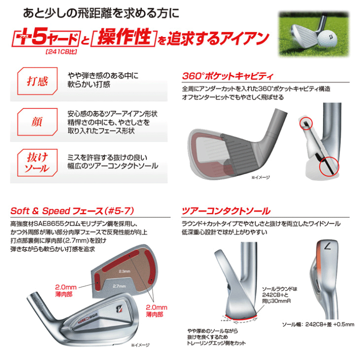 ブリヂストン258CBP アイアン6本セット NS950 BRIDGESTONE ブリヂストン 258CBP 6本セット(#5-Pw) アイアン
