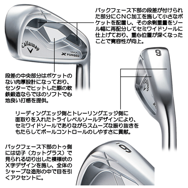 キャロウェイフォージドマックス アイアンセット６~Ｐ キャロウェイ X FORGED MAX アイアンセット 5本組(6-P)の通販