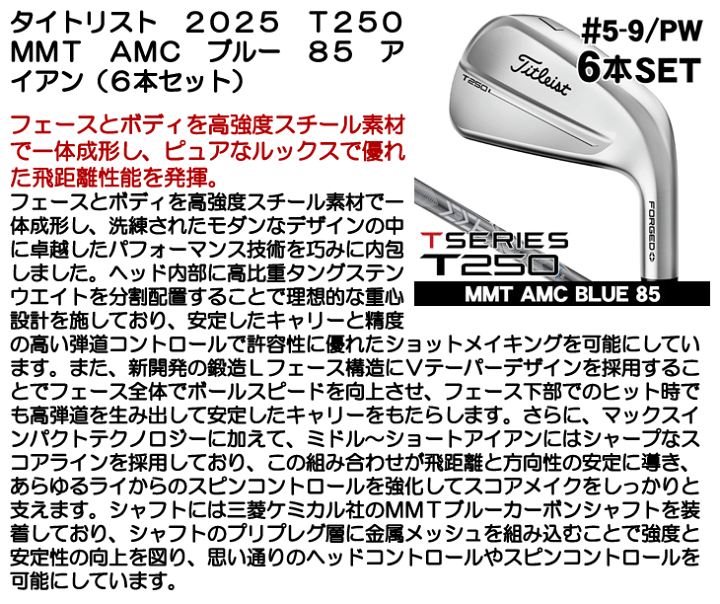 楽天市場】タイトリスト T250 アイアン 6本セット （#5/#6/#7/#8/#9/PW