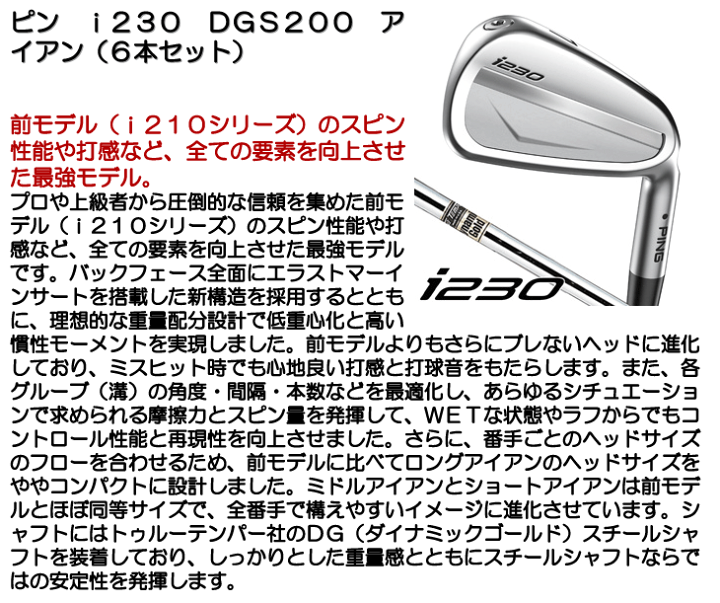 PING i230アイアン 5-PW 6本セット DG S200 PING i230アイアン 5-PW 6本セット DG S200 アイアン 6本セット i230#5～#