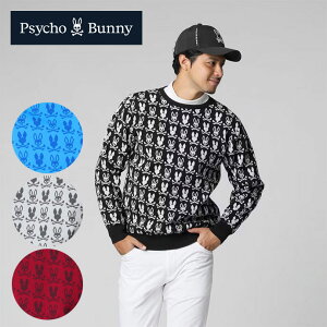 【★10/28まで★ほぼ全品10%OFFクーポン】ゴルフウェア サイコバニー セーター クルーニット GF519 メンズ