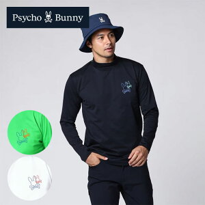 【★10/28まで★ほぼ全品10%OFFクーポン】ゴルフウェア サイコバニー ポロシャツ モックロングスリーブ GF494 メンズ