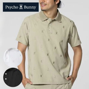 【★10/28まで★ほぼ全品10%OFFクーポン】ゴルフウェア サイコバニー ポロシャツ 総柄シアサッカーストライプドライポロシャツ GF573 メンズ
