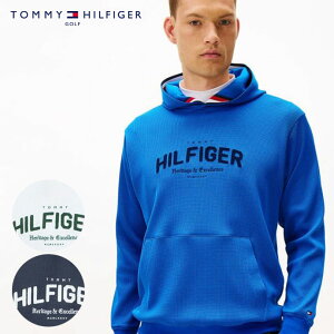 【★10/31まで★ほぼ全品10%OFFクーポン】ゴルフウェア トミーヒルフィガー アウター フロントロゴ スウェットフーディ− THMA551 メンズ