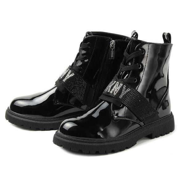 【値下げしました】【22cm～24cm】DKNY ダナキャランニューヨーク レースアップブーツ AVA ROMA DKN976 ブラック