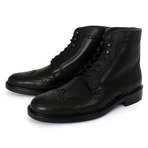 【値下げしました】BOEMOS ボエモス メンズ レースアップブーツ ウィングチップ 40382 ブラック