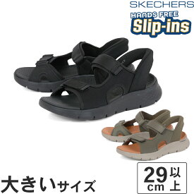 大きいサイズ【29cm 30cm 31cm 32cm】SKECHERS スケッチャーズ SLIP-INS スリップインズ ゴーウォーク フレックス サンダル イージー エントリー 229210 BKLM OLV