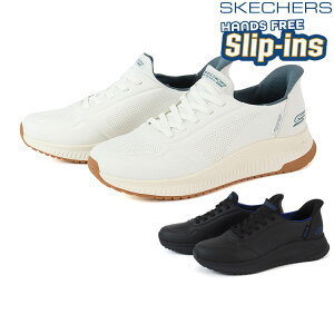 SKECHERS �X�P�b�`���[�Y SLIP-INS �X���b�v�C���Y �{�u�X �X�N���b�h 4 �_�C���N�g �X�e�b�v 118424 WHT BBK