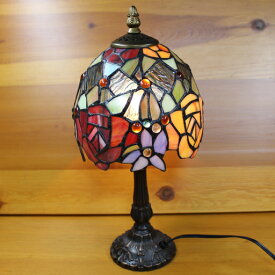 ステンドグラスランプ優雅な薔薇　（タイニーキャンディ　Tiny Candy）小型　17×h33 【照明・スタンド/ローズ】st-ep043a+st-b012