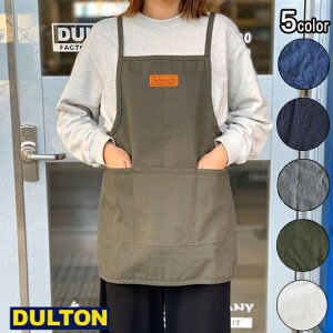 【送料無料メール便】DULTON 厚手デニム地 シンプルワークエプロン【ダルトン/ひざ上丈/”EM”work apron/男女兼用/バーベキュー/キャンプ/野外活動/ガーデニング/前面ワイドポケット/作業用/