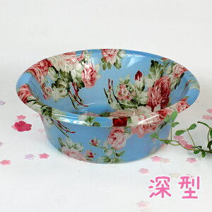 カプリローズ(ラメ入りブルーローズ) 深型洗面器( 直径26.5cm)【薔薇のバス用品/ロイヤルアーデン】