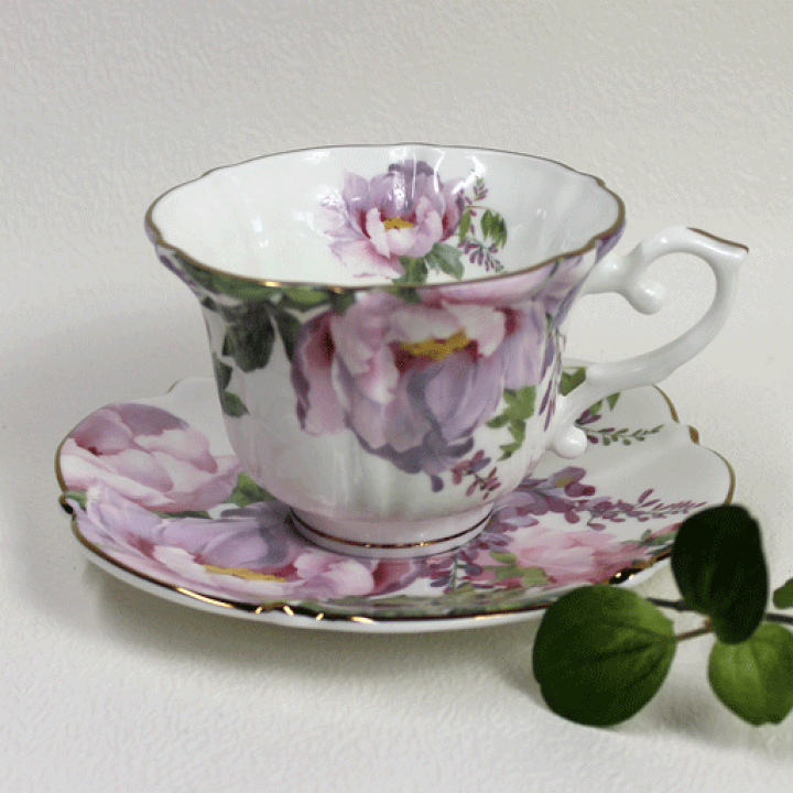 楽天市場】ボーンチャイナ 和柄 牡丹と藤 カップ＆ソーサー【ロイヤル