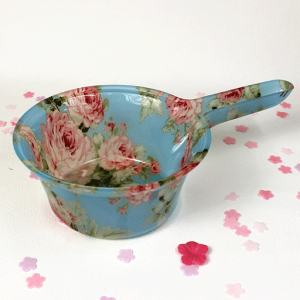 カプリローズ(ラメ入りブルーローズ)手おけ(手桶)【薔薇のバス用品/ロイヤルアーデン】