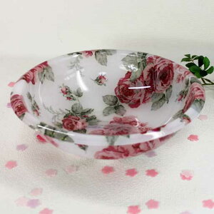 ルーシーローズ(ラメ入りホワイトローズ) 洗面器  直径25cm【薔薇のバス用品/ロイヤルアーデン】