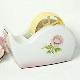 プランドパリ　ピンクの薔薇　”ジュリアン”　陶器テープカッター