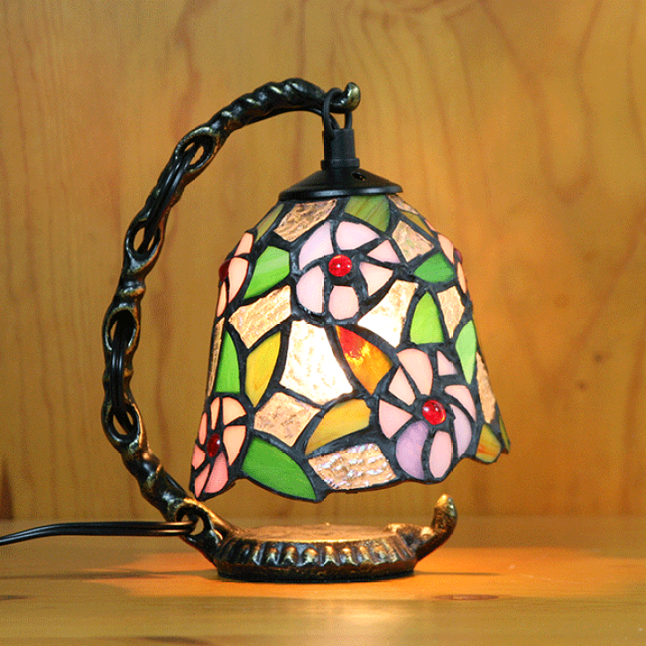 本物◇ 小花のステンドグラスランプ econet.bi