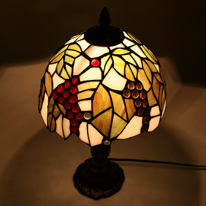 楽天市場】ステンドグラスランプ葡萄（ロッソ）🍇中型 21×h38