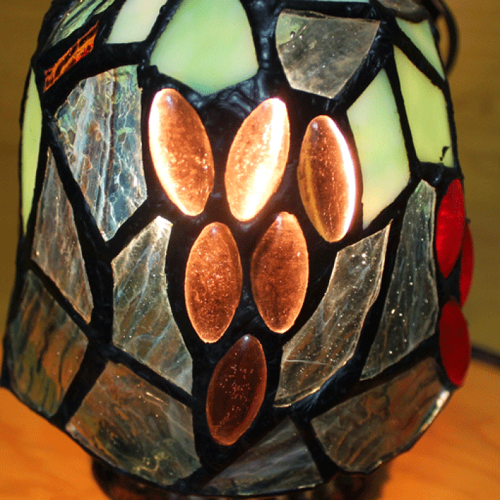⭐️動作確認済⭐️【ヴィンテージ】ステンドグラスランプ フラワー ドーム 波濤 楽天市場】ステンドグラスランプ吊り型1アーム 葡萄の雫&#127815