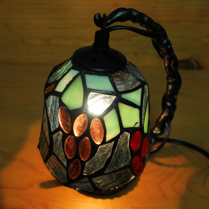 楽天市場】ステンドグラスランプ吊り型1アーム 葡萄の雫🍇