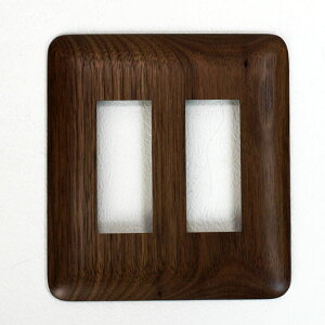 【メール便可】ウォルナット材 木製スイッチプレート 6穴(3穴+3穴)<マグネット式>【くるみ材/ブラウン色/ネジ穴なし/スイッチプレート円(まどか)/工房ペッカー/高級材料/日本製/