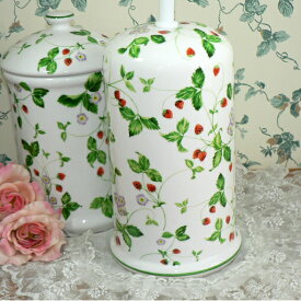 イチゴがかわいい(^。^)　陶器トイレブラシスタンド（ストロベリー）【ロイヤルアーデン/いちご柄】