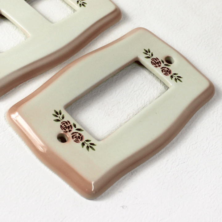 楽天市場】マニーステンシルローズ（ピンクぼかし） 陶器スイッチ