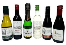 【小容量】フランスワイン　187mlクォーターボトル（瓶）×6本飲み比べワインセット　【手提げ袋付き】