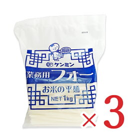 《送料無料》 ケンミン 業務用フォー (お米の平麺) 1kg × 3袋