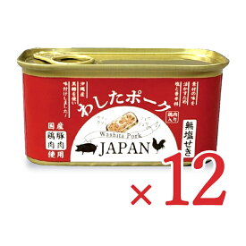 【マラソン限定!最大2200円OFFクーポン配布中!】《送料無料》わしたポークJAPAN 200g × 12個 ランチョンミート 缶詰 ケース販売