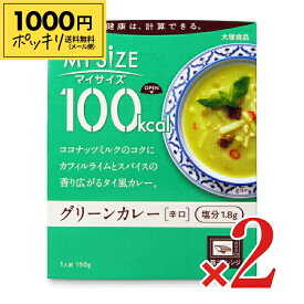 【マラソン限定クーポン配布中】《1000円ポッキリ》大塚食品 マイサイズグリーンカレー 150g × 2個 【 メール便 送料無料 】
