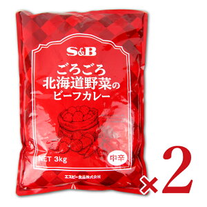 【マラソン限定!最大2000円OFFクーポン配布中!】エスビー食品 ごろごろ北海道野菜のビーフカレー 3kg × 2袋